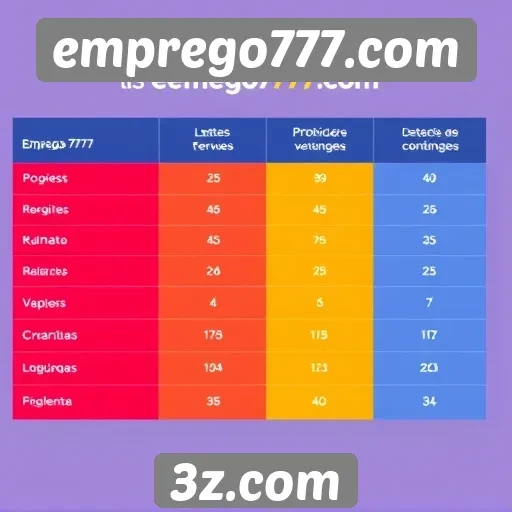 Comparativo de ofertas entre emprego777.com e outros sites